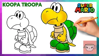 How To Draw Koopa Troopa | Super Mario Bros | Easy Step By Step Drawing Tutorial