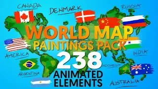 World Map Paintings Pack Free Download |After Effects Templates