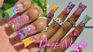 FUN FRENCH DUCK NAILS 🍭🌺✨ | HOW TO SHAPE DUCK NAILS