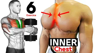 BEST 6 EXERCISES "INNER CHEST" WORKOUT 🔥