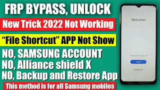 All Samsung FRP Bypass" File Shortcut App Not Show Fix | New Trick