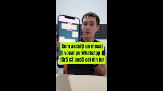 Cum asculți un mesaj vocal pe WhatsApp fără să audă cei din jurul tău | #shorts