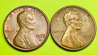 1975 Lincoln Penny 'D' and No Mint Mark