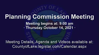 Planning Commission Meeting - Thursday October 14, 2021