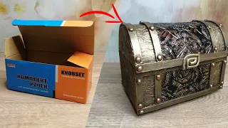 DIY /Сундучок из картона! Своими руками легко! 🌺 Cardboard chest