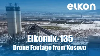 Elkomix-135 Stationary Concrete Batching Plant – Drone Footage from Kosovo