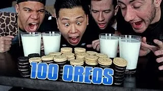 100 OREOS in 10 Minutes CHALLENGE!