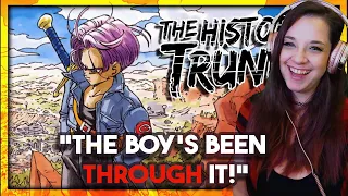 Lauren Reacts! DBZA The History of Trunks!-TeamFourStar *The poor boy has been THROUGH it, huh?*