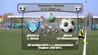 ЧО. U-11. ДЮСШ-12 (2009) - ДЮСШ (Васильковка) (2009). 28.10.2019