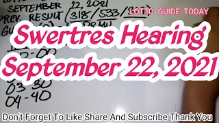 Swertres Hearing Today  September 22, 2021 PCSO 3d Lotto Combination | LOTTO GUIDE TODAY