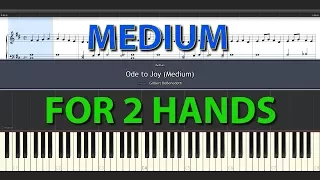 Ode to Joy MEDIUM Piano Tutorial for beginners with + without sheet  - normal speed BEETHOVEN