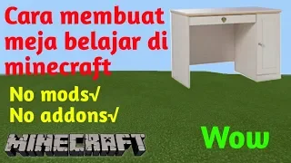 Cara membuat meja belajar di minecraft No mods No addons simple.[Minecraft tutorial]