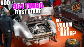 Scary First Start 600hp Aircooled 964 Turbo Engine in my RWB Porsche 911