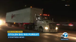 CHP chases stolen big rig through LA, Ventura counties | ABC7