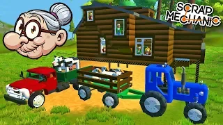 БАБКА ПЕРЕЕЗЖАЕТ !!! ПОДНИМАЕМ ДОМ И ПЕРЕВОЗИМ ЖИВОТНЫХ !!! МУЛЬТИК в Scrap Mechanic !!!