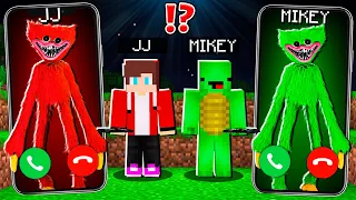 JJ Huggy Wuggy vs Mikey Huggy Wuggy CALLING to MIKEY and JJ at 3:00am ! - in Minecraft Maizen