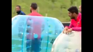 Barcelona's bubble football training