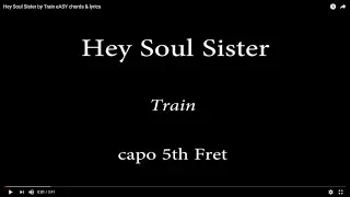 Hey Soul Sister  by Train   eASY chords & lyrics (5th fret)