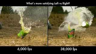 Mountain Dew 6000 fps vs 38000 fps (which is more satisfying)
