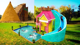 Top 2 ! Amazing Build Mud House With Water Slide Park , Water Tank And Underground Swimming Pool