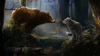 Bear vs Wolf's - стая волков против медведь