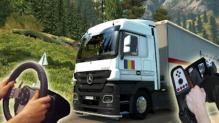 ★Mercedes-Benz Actros - Euro Truck Simulator 2 with logitech G27 | Wheel/feet camera #14