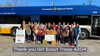 Girl Scout Troop Donates Cookies to SacRT