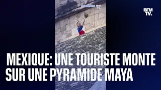 Une touriste provoque un scandale en gravissant une pyramide maya au Mexique