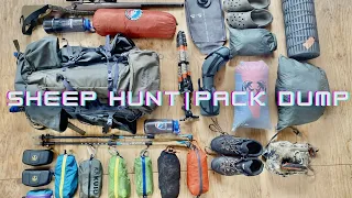 DALL SHEEP GEAR LIST | SHEEP HUNT PACK DUMP | DALL SHEEP HUNTING ALASKA