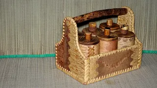 Ящик для 6 туесков, просто, своими руками. Box, box, made of birch bark. With your own hands. DIY
