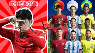 Son Heung Min 🆚 Portugal & Argentina & Brazil (Ronaldo, Messi, Neymar, Di Maria, Vini, Rodrygo)💪⚽🔥