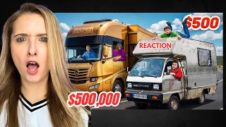 REACTING TO SIDEMEN $500,000 vs $500 MOBILE HOME ROAD TRIP