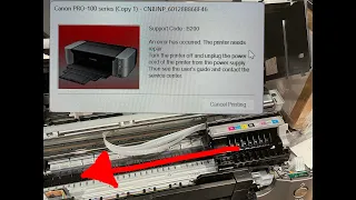 Canon Pro-100, B200 Error Code, How to release Print head carriage. Still no resolution of the error