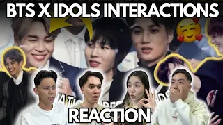 BTS INTERACTION WITH OTHER IDOLS / BTS SOCIAL BUTTERFLY REACTION!!