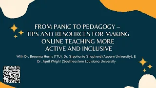 From Panic to Pedagogy: Tips and Resources for Making Online Teaching More Active and Inclusive