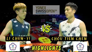 Badminton Chou Tien Chen vs Lin Chun Yi Swiss Open 2024