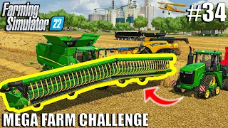 Harvesting WHEAT with ARTICULATED HEADERS | MEGA FARM Challenge | Farming Simulator 22