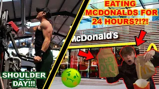 I ATE NOTHING BUT MCDONALDS FOR 24 HOURS!!! Boulder Shoulder Workout!