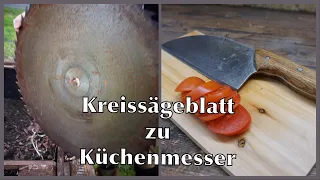 DIY Küchenmesser aus verkostetem Kreissägeblatt // How to make a Knife from Sawblade