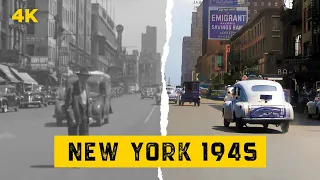 NEW YORK CITY 1945 | Upscaled & Colorized 60 FPS