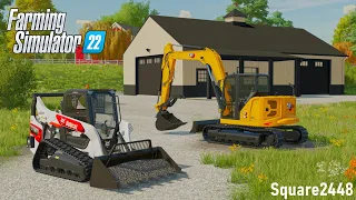 Installing NEW Gravel Driveway! (NEW Excavator) | FS22 Landscaping