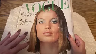 ASMR Vintage Vogue Magazine Reading Flip Through July 1965 Verushka on the Cover