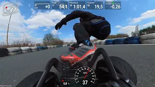 Fast lap with electric skateboard on KartPlanet Prague go kart track with a new 55kmh setup