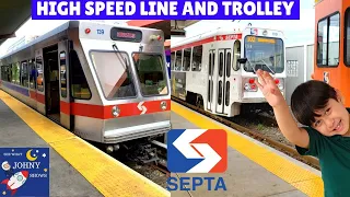 Johny's Train Ride On SEPTA High Speed Line And SEPTA Trolley Ride