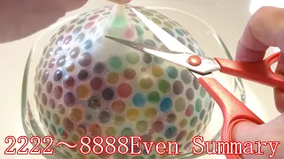 オービーズ2222〜8888 総集編 風船スクイーズ作ってみた Orbeez Balloon Experiment2222〜8888 cut collection