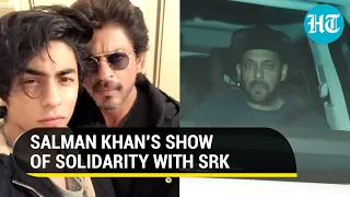 Watch: Salman Khan visits Shah Rukh Khan after NCB charges his son Aryan in drug case