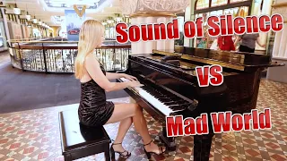 Sound of Silence/Mad World mashup played on a public piano!