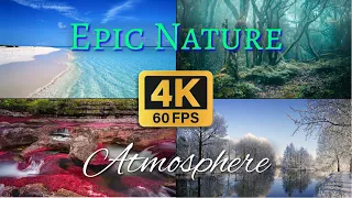 1 hour of music for sleeping | video 4k60fps | Epic footage of nature | Waterfalls | Forests