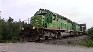 NB Southern Mattawamkeag Sub action on 7/16/2020. Ballast Extra, 908 and 907.