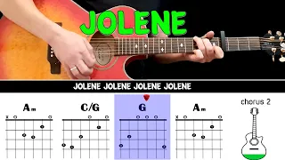 JOLENE - Dolly Parton - Guitar play along on acoustic guitar (with chords & Lyrics)